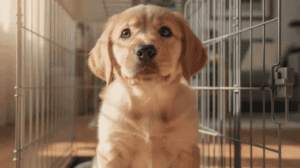 Puppy crying in crate at night during crate training