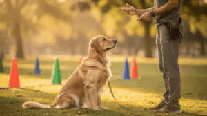 How long should dog training sessions be for adult dogs