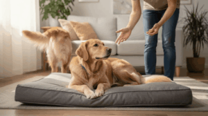 How to teach place command with a dog bed and treats